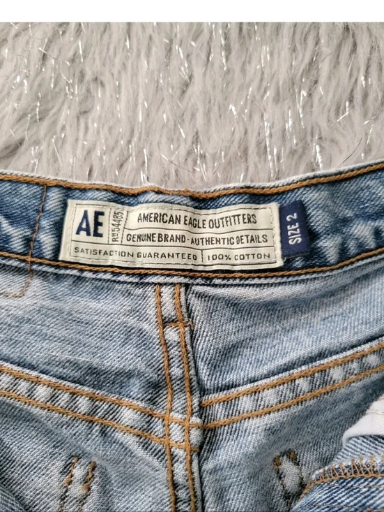 Vintage American Eagle Festival Cottagecore Blue Jeans Boho 90s Y2k Hippie 2 - Picture 11 of 12